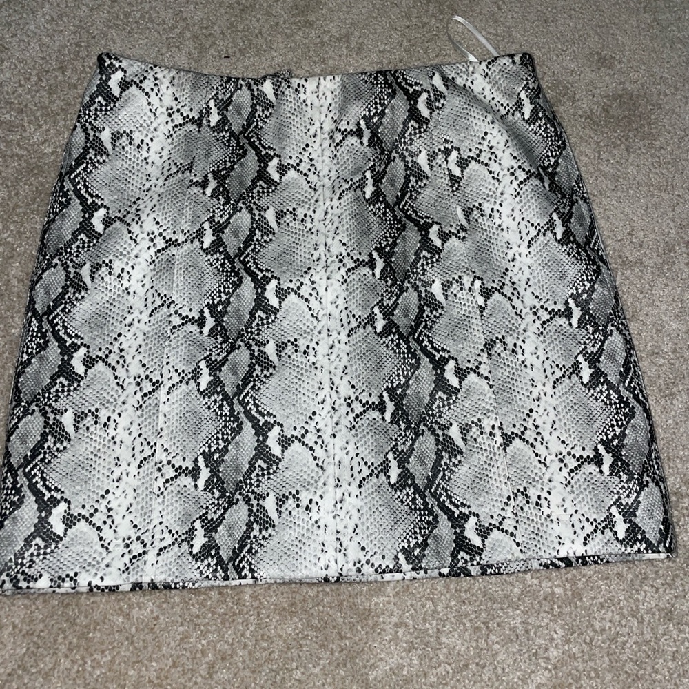 Faux leather snake skin skirt
